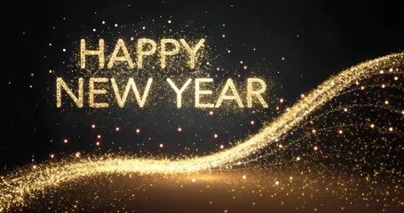 Happy new year greeting glitter video - Powered by Adobe