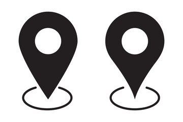 Location icons map pointer pin sign symbol. Destination place address navigation locator. Map pin place marker icon for web. 