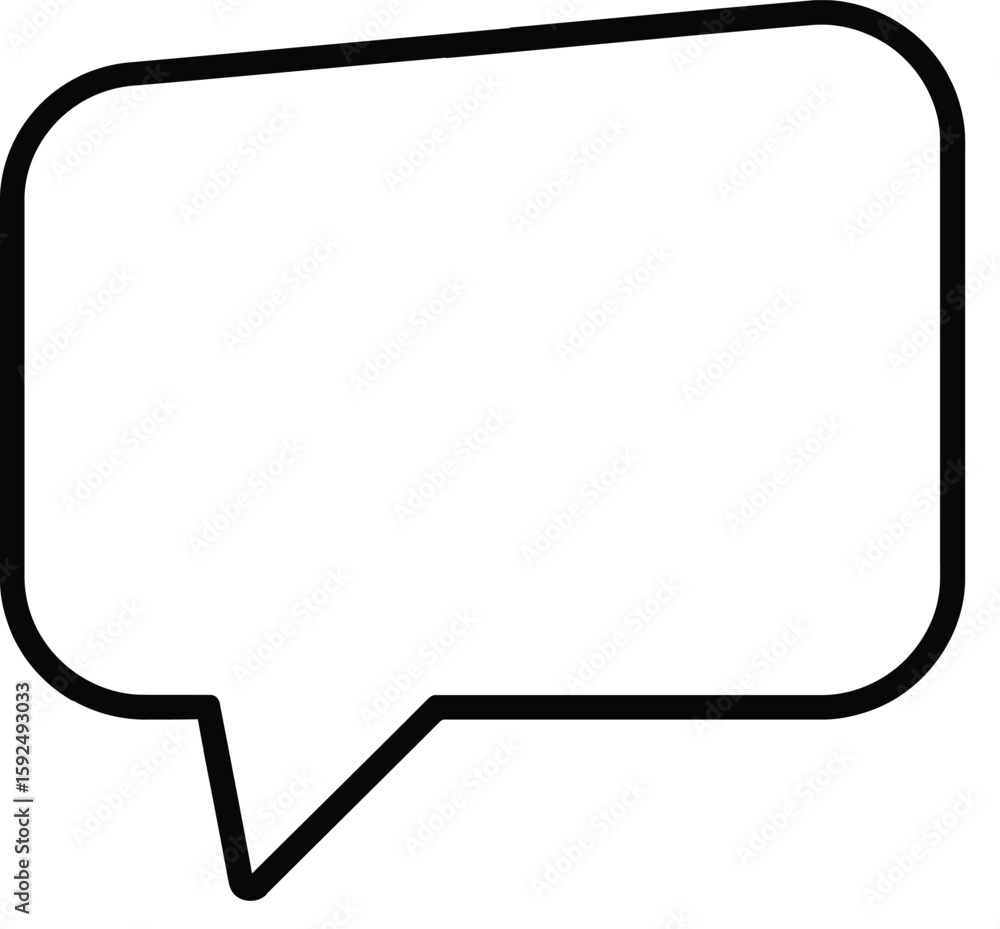 Aufkleber speech bubble icon simple outline vector for communication and messaging design elements