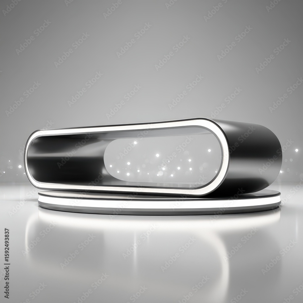 Poster modern illuminated product display stand showcase empty stage pedestal for presentation