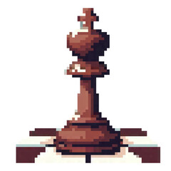 Minimal Pixel Chess Set &ndash; 8-Bit Style Black and White Retro Chess Pieces as Cute Low-Resolution Stickers for Digital and Print Use