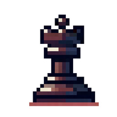 Minimal Pixel Chess Set &ndash; 8-Bit Style Black and White Retro Chess Pieces as Cute Low-Resolution Stickers for Digital and Print Use