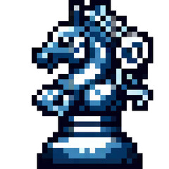 Minimal Pixel Chess Set &ndash; 8-Bit Style Black and White Retro Chess Pieces as Cute Low-Resolution Stickers for Digital and Print Use