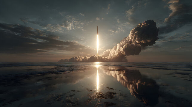 Ballistic missile lauch generated image