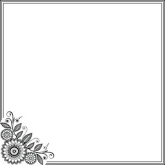 abstract floral frame with floral ornament