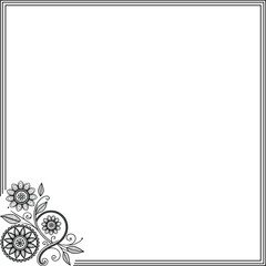 abstract floral frame with flowers