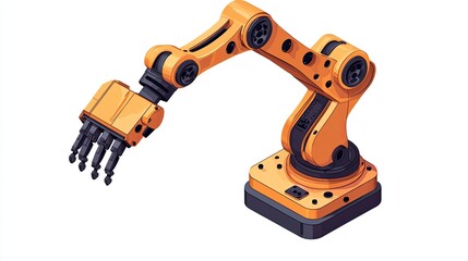 Fototapeta premium Detailed illustration of an industrial robot arm.