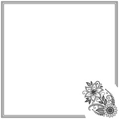 Obraz premium frame with flowers and butterflies