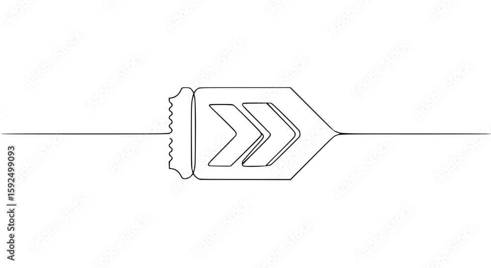 Aufkleber Single line outline vector pencil design with arrow elements  