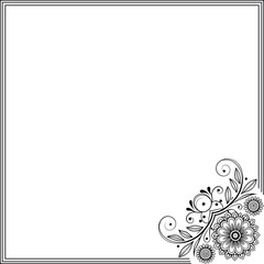 abstract floral background with frame