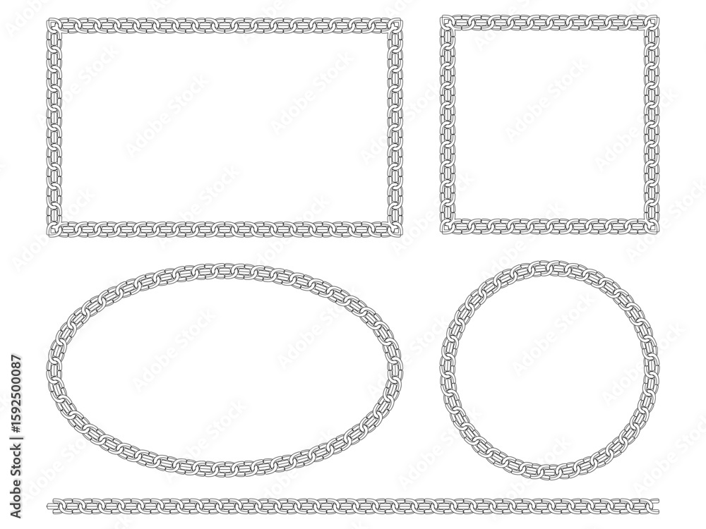 Wall mural elegant chain frames: a versatile set for creative design applications and visuals