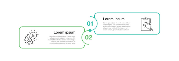 2 line connection timeline information graphic. 2 step infographic, workflow, presentation 