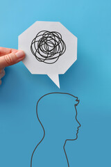 Awareness of mental illness that illustrates stressful thinking