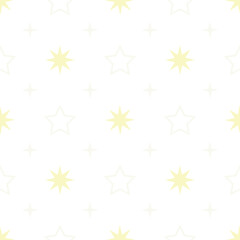 Cute Star Seamless Pattern. Kawaii Aesthetic Magic Background. PNG