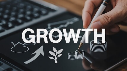 Analyzing Data Trends with Charts and Graphs on Digital Tablet in Office Environment