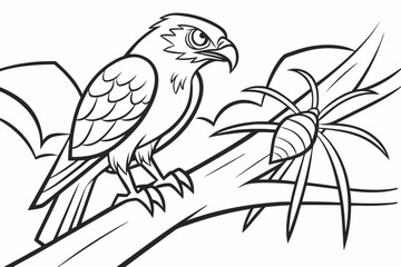 coloring page line art the shrike black vector