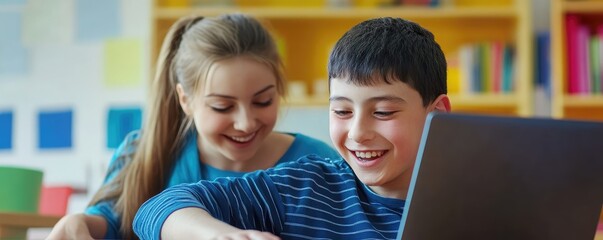 Inclusive Learning Moment Between Teacher and Child