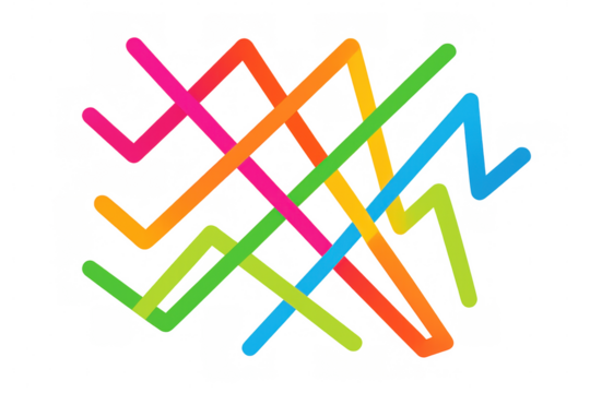 Glowing network lines intertwining, creating bold digital pattern symbolizing connection and technological innovation