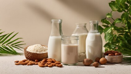 Dairy-free milk variety display