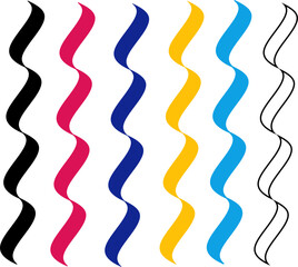 Colorful Curling Ribbons Vector Illustration
