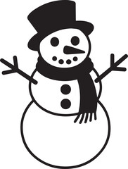 winter scene with snowman family vector art including scarves hats pine trees and snowy ground for festive decor