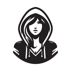 vector logo of a person wearing a hoodie