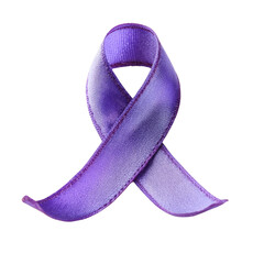 Transparent purple ribbon symbolizing awareness campaign against social issues