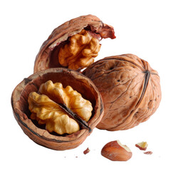 Cracking open transparent walnuts kitchen setting food photography bright environment close-up view nature's delicacy