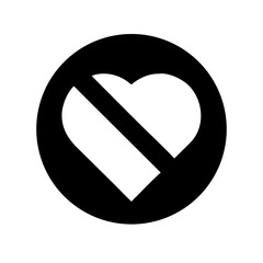 Heart forbidden symbol icon vector illustration