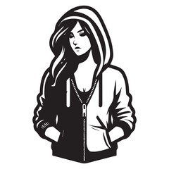 vector logo of a person wearing a hoodie