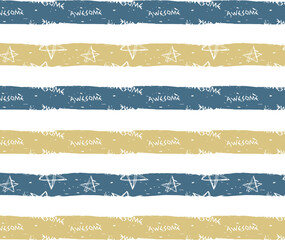 Zigzag stripe vector design for kids were T-shirt, Stripe design vector hand drawn for kids, T-shirt stripe seamless pattern.