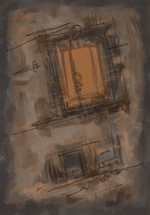 Abstract image for printing. Picture for modern interiors. The picture is painted by hand on a tablet. © neurostructure