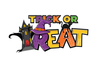 Halloween themed graphic design featuring the phrase 
