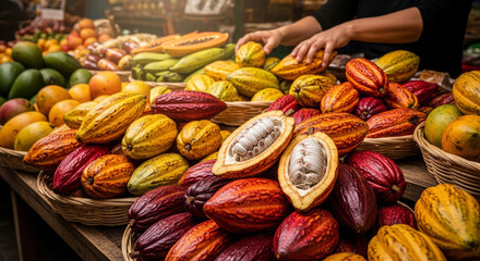 Fototapeta premium Cacao Pod Display