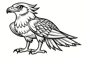 coloring page line art the osprey black vector