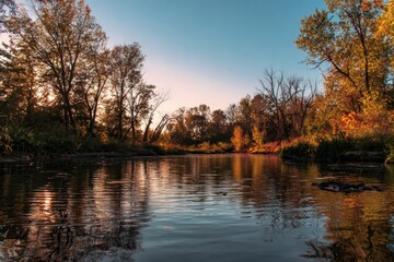 Autumnal riverside landscape