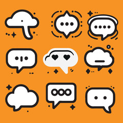 Line art of speech bubble set design