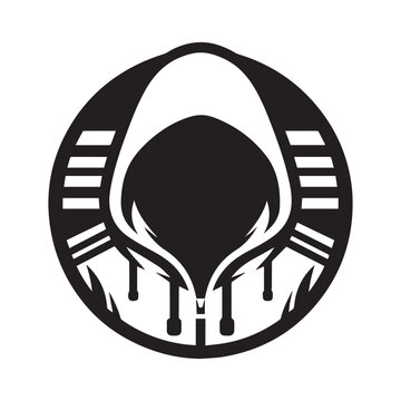 vector logo of a person wearing a hoodie