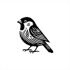 Fototapeta premium Stylized Black and White Bird Illustration.