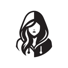 vector logo of a person wearing a hoodie