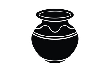clay pot icon vector 