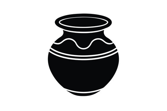 clay pot icon vector 