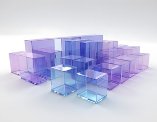 Obraz premium 3d render, abstract background with glass cubes, computer generated images