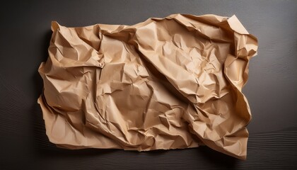 Obraz premium crumpled kraft paper sheet for branding mockup