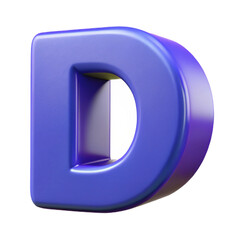 3d blue letter d