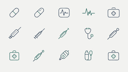 Medical illustrations - healthcare symbols in vector