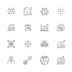 Fototapeta premium A modern set of business and finance icons, a vector illustration for web design and internet concepts