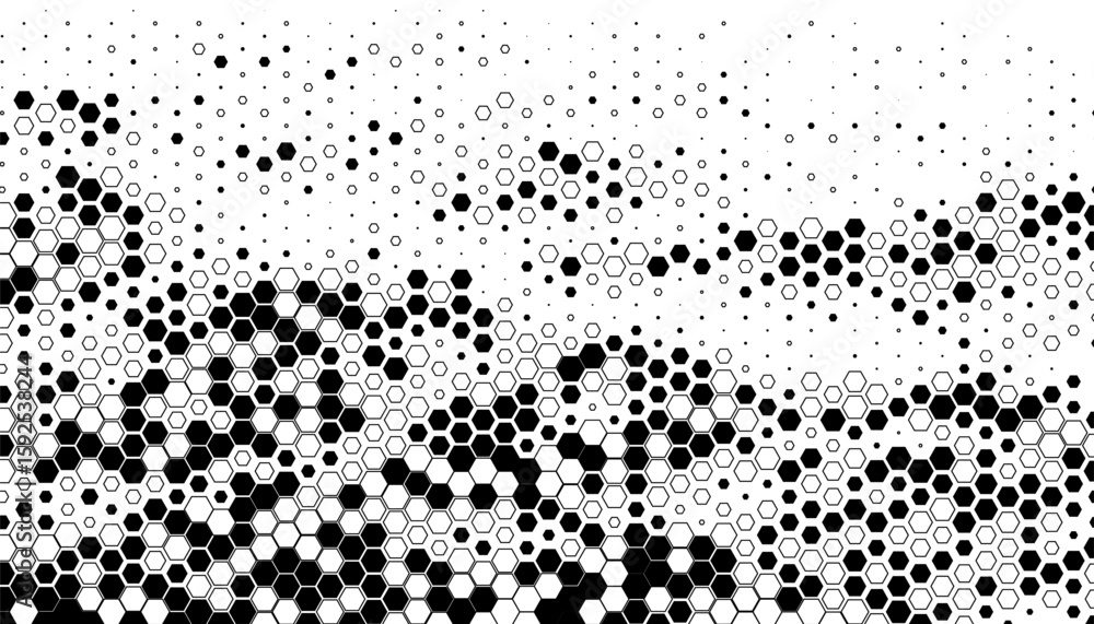 Poster black and white abstract and smooth transition pattern with halftone effect for sporty background an