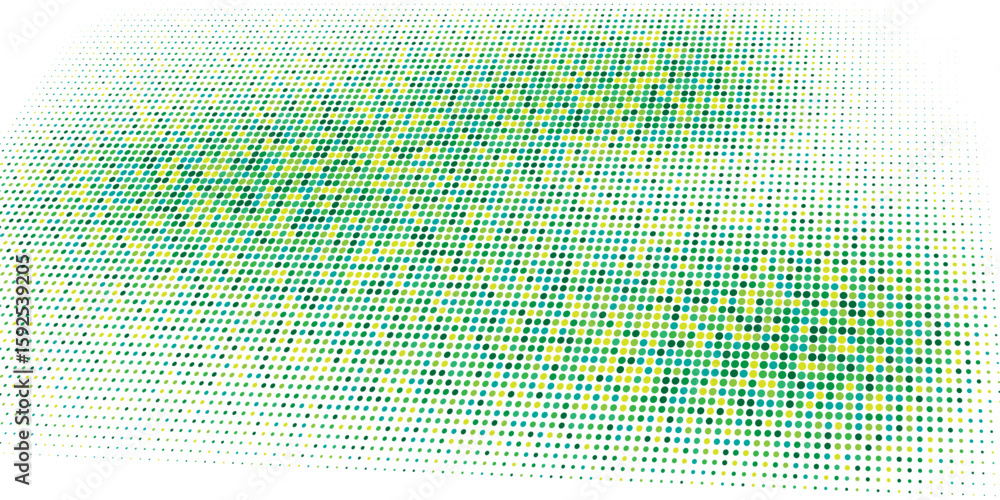 Aufkleber abstract halftone pattern with green and yellow dots on a white background. minimalistic digital tex