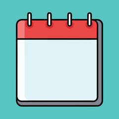Calendar date 3d icon. 3D rendering A cute calendar that tells the day floats in the air. holiday concept at work
